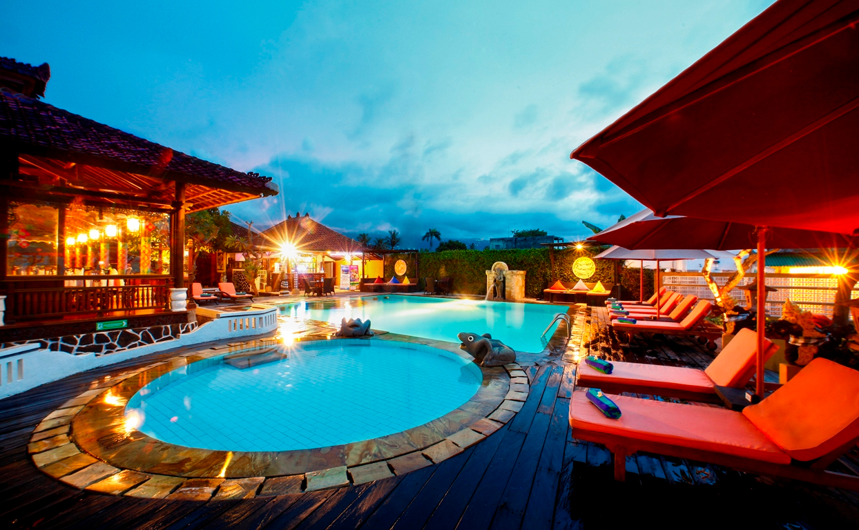 Pool, evening view