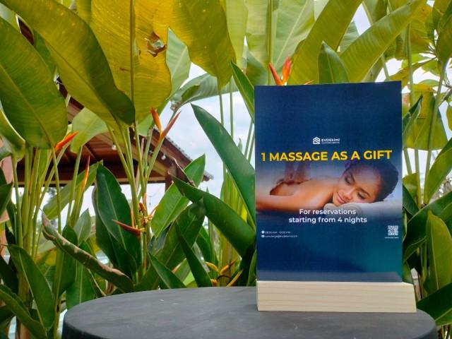 Promo: Massage as a gift for reservations made for four nights or more.